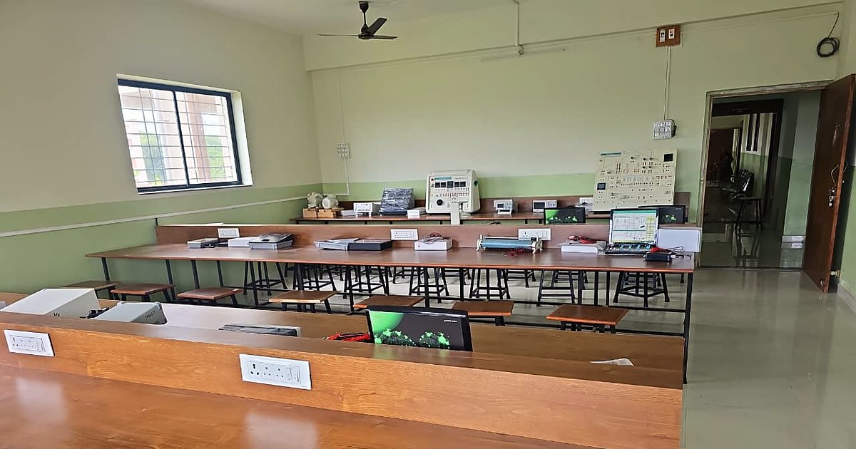 Electrical laboratory with equipment benches at KNPIEMS